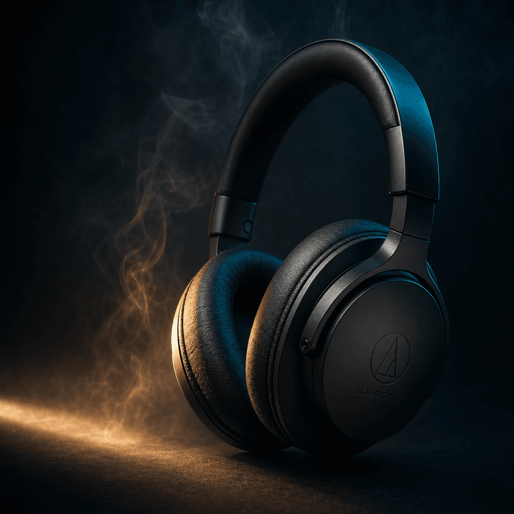 Matte Black Headphones Spotlight
