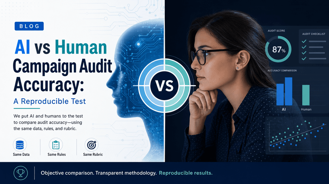 AI vs Human Campaign Audit Accuracy: A Reproducible Test