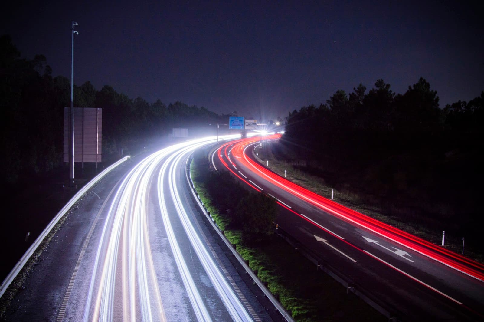 Long-exposure light trails conveying fast motion — speeding up video